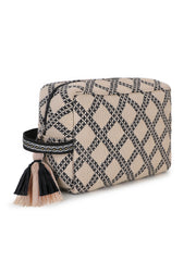 Tribal Cotton Canvas Diamond Jacquard Travel Accessory Bag