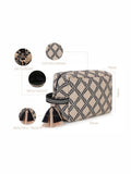 Tribal Cotton Canvas Diamond Jacquard Travel Accessory Bag