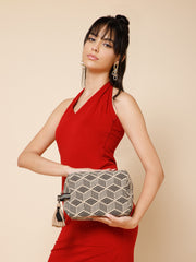 Tribal Cotton Canvas Diamond Jacquard Travel Pouch