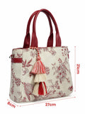 Jungle Toile Jacquard Cotton Handheld Bag