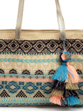 Tribal Ethnic Motifs Jacquard Cotton Lurex Tote Bag