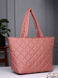 Uno Quilted Polyester Diamond Self Design Handheld Bag