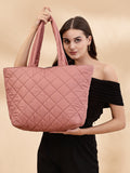 Uno Quilted Polyester Diamond Self Design Handheld Bag