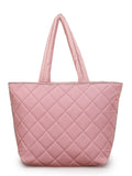 Uno Quilted Polyester Diamond Self Design Handheld Bag