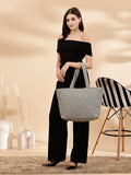 Uno Quilted Polyester Diamond Self Design Handheld Bag