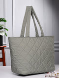 Uno Quilted Polyester Diamond Self Design Handheld Bag