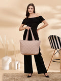 Uno Quilted Polyester Diamond Self Design Handheld Bag