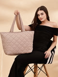 Uno Quilted Polyester Diamond Self Design Handheld Bag