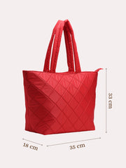 Uno Quilted Polyester Diamond Self Design Handheld Bag