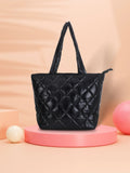 Uno Quilted Polyester Diamond Self Design Handheld Bag