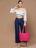 Uno Harlequin Quilted Polyester Tote Bag