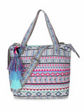 Tribal Cotton Canvas Jaquard Geometric Jacquard Handheld Bag