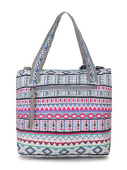 Tribal Cotton Canvas Jaquard Geometric Jacquard Handheld Bag