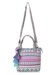Tribal Cotton Canvas Jaquard Geometric Jacquard Handheld Bag