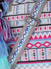 Tribal Cotton Canvas Jaquard Geometric Jacquard Handheld Bag