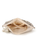 Boho Cotton Canvas Seashell Embellished Sling Bag