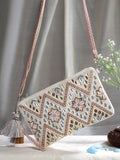 Boho Embellished Handloom Cotton Sling Bag