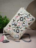 Boho Floral Embellished Polycotton Sling Bag