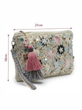 Boho Floral Embellished Polycotton Sling Bag