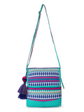 Geomat Cotton Canvas Jaquard Geometric Jacquard Sling Bag