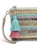 Boho Striped Bead Work Handloom Cotton Sling Bag