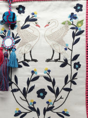 Jungle Quirky Embroidered Cotton Canvas Tote Bag