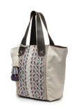 Boho Geometric Jacquard Cotton Canvas Handheld Bag