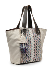 Boho Geometric Jacquard Cotton Canvas Handheld Bag