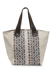 Boho Geometric Jacquard Cotton Canvas Handheld Bag