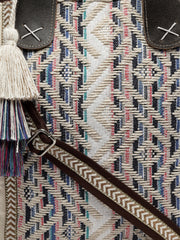 Boho Geometric Jacquard Cotton Canvas Handheld Bag