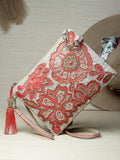 Ghoomar Floral Embellished Cotton Canvas Sling Bag