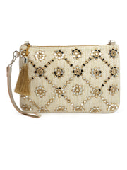 Ghoomar  Geometric  Embroidered Lurex Handloom Sling Bag