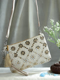 Ghoomar  Geometric  Embroidered Lurex Handloom Sling Bag