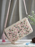 Boho Floral Bead Work Cotton Sling Bag