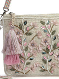Boho Floral Bead Work Cotton Sling Bag