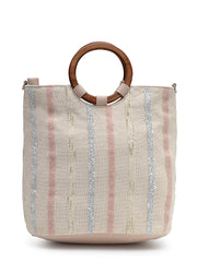Boho Cotton Striped Jacquard Handheld Bag