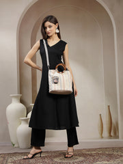 Boho Cotton Striped Jacquard Handheld Bag