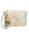 Boho Floral Bead Work Suede Sling Bag