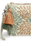 Boho Floral Bead Work Suede Sling Bag