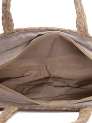 Sisal Embellished Jute Tote Bag