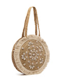 Sisal Mandala Embellished Jute Tote Bag