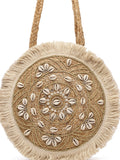 Sisal Mandala Embellished Jute Tote Bag