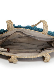 Sisal Embellished Jute Tote Bag
