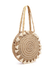 Sisal Mandala Embellished Jute Tote Bag