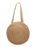 Sisal Printed & Embellished Jute Shoulder Bag