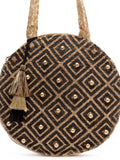 Sisal Printed & Embellished Jute Shoulder Bag