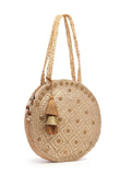 Sisal Printed & Embellished Jute Shoulder Bag