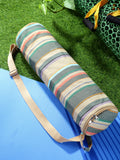Eco - Friendly Cotton Canvas Striped Yoga Bag