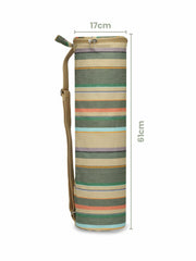 Eco - Friendly Cotton Canvas Striped Yoga Bag