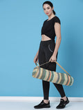 Eco - Friendly Cotton Canvas Striped Yoga Bag